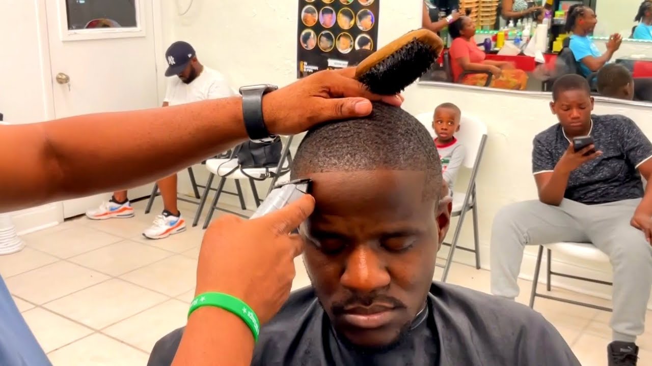 Detailed Drop Fade Tutorial Haitian barber shop on Delray Beach fl Sael
