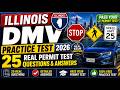 Illinois DMV Practice Test 2026 | 25 Real Permit Test Questions &amp; Answers