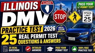 Illinois DMV Practice Test 2026 | 25 Real Permit Test Questions & Answers
