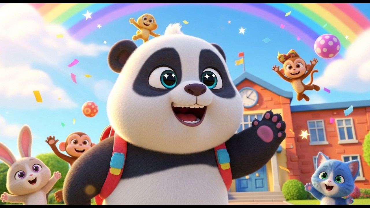 Panda Goes to School | Preschool Learning Song - YouTube