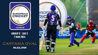🔴 European Cricket League, 2024 | Group D, Day 2 | Cartama Oval, Malaga, Spain | T10 Live Cricket