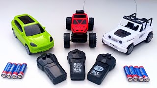 3D lighting RC Jeep and 3D lighting RC car and 3D lighting RC mini rock roller unboxing in testing