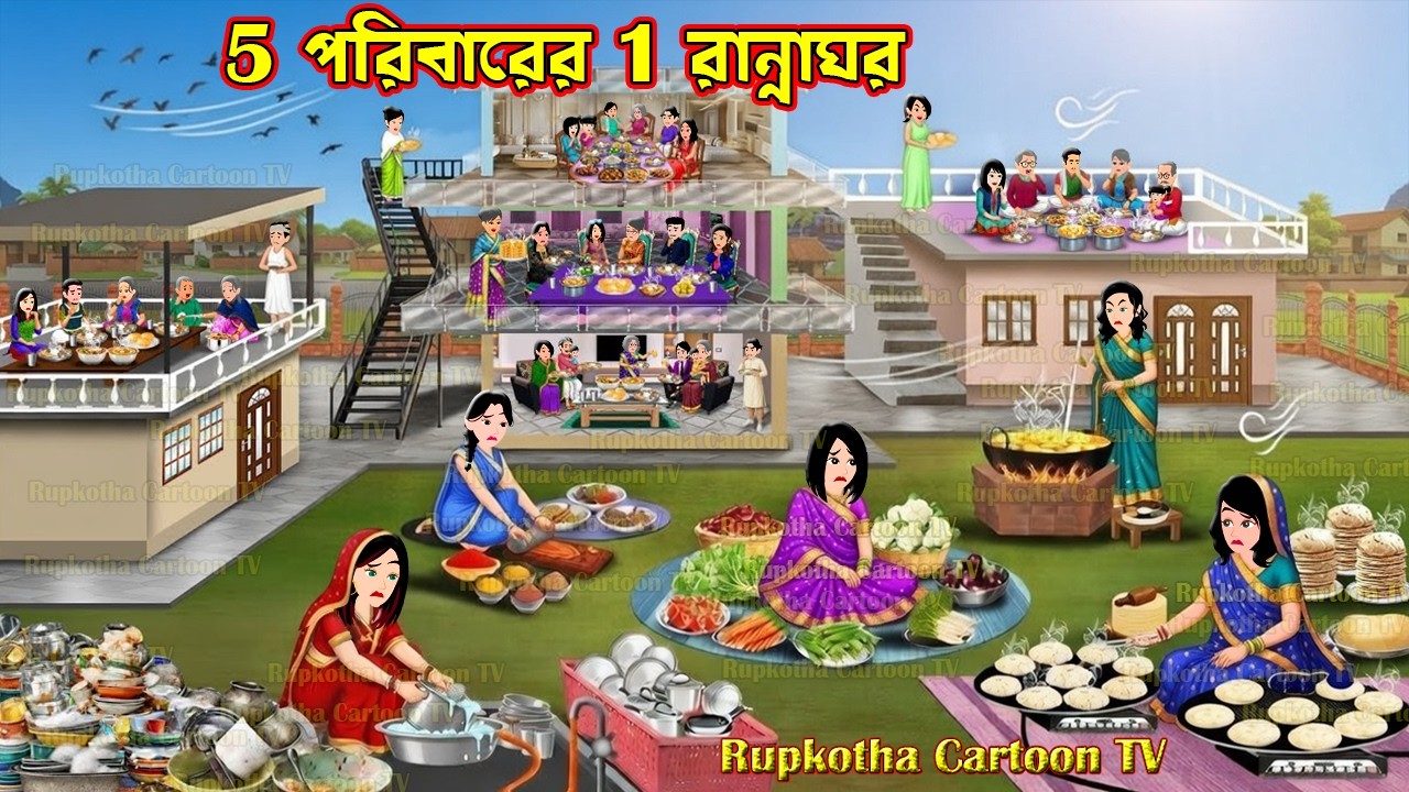 5 পরিবারের 1 রান্নাঘর - 5 Poribarer 1 Ranna Ghor | Cartoon Bangla Cartoon | Rupkotha Cartoon TV