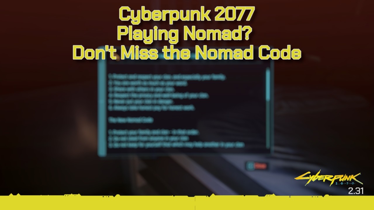 Cyberpunk 2077. The Nomad Code - YouTube