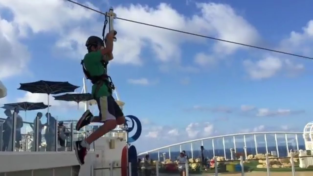 Zip Line 9 Stories High On Allure Of The Seas Royal Caribbean Ship YouTube