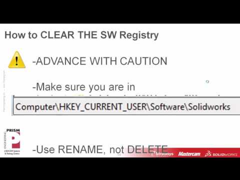 Clearing the SOLIDWORKS Registry Key