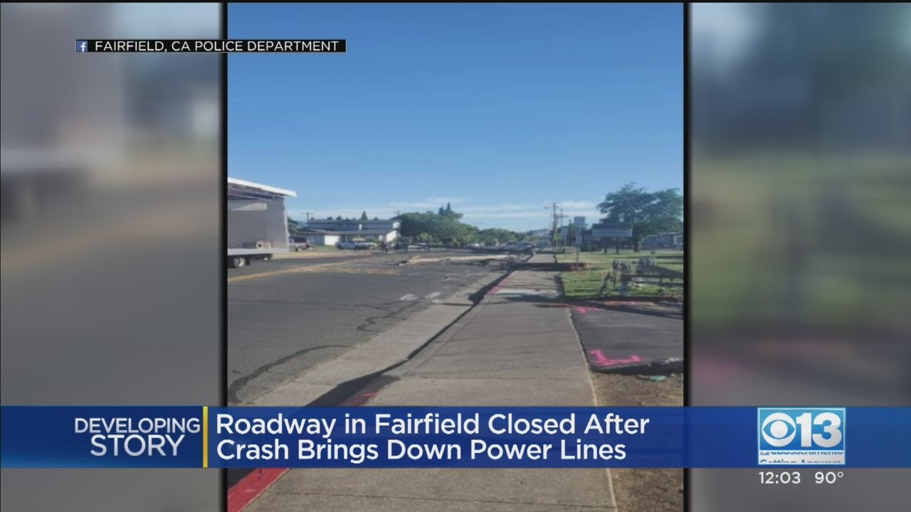 Truck Pulls Down Power Lines In Fairfield - YouTube