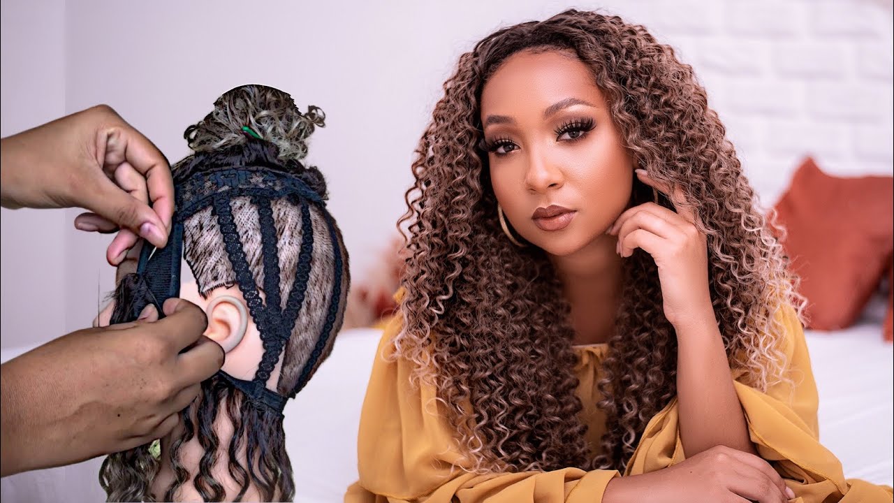 COMO FAZER UMA WIG COM TOP CLOSURE (Passo a passo) CABELO CALÊNDULA ✨