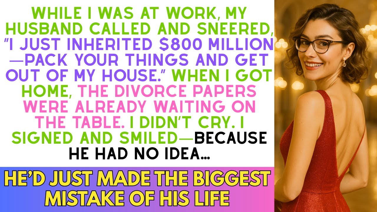 At work, my husband called: “I just inherited $800M—pack your things and get out of my house.”