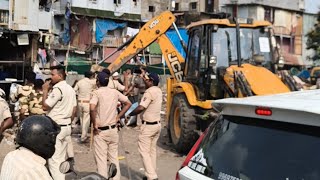 Gareeb Nagar Demolition Live Coverage #exclusive #bandra #demolition #bulldozer #share #viral