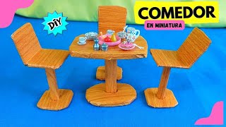 🪑🙌Como hacer mesa y sillas para Muñecas Barbie | COMEDOR para casa de Muñecas reciclando carton💙