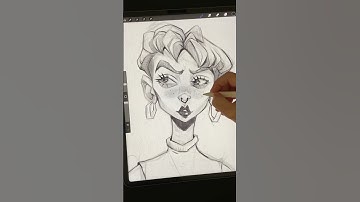 Drawing a character in procreate. Sketching process with custom brushes. #digitalsketch #digitalart