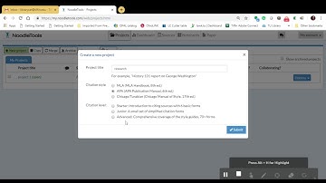 NoodleTools: Creating a Project