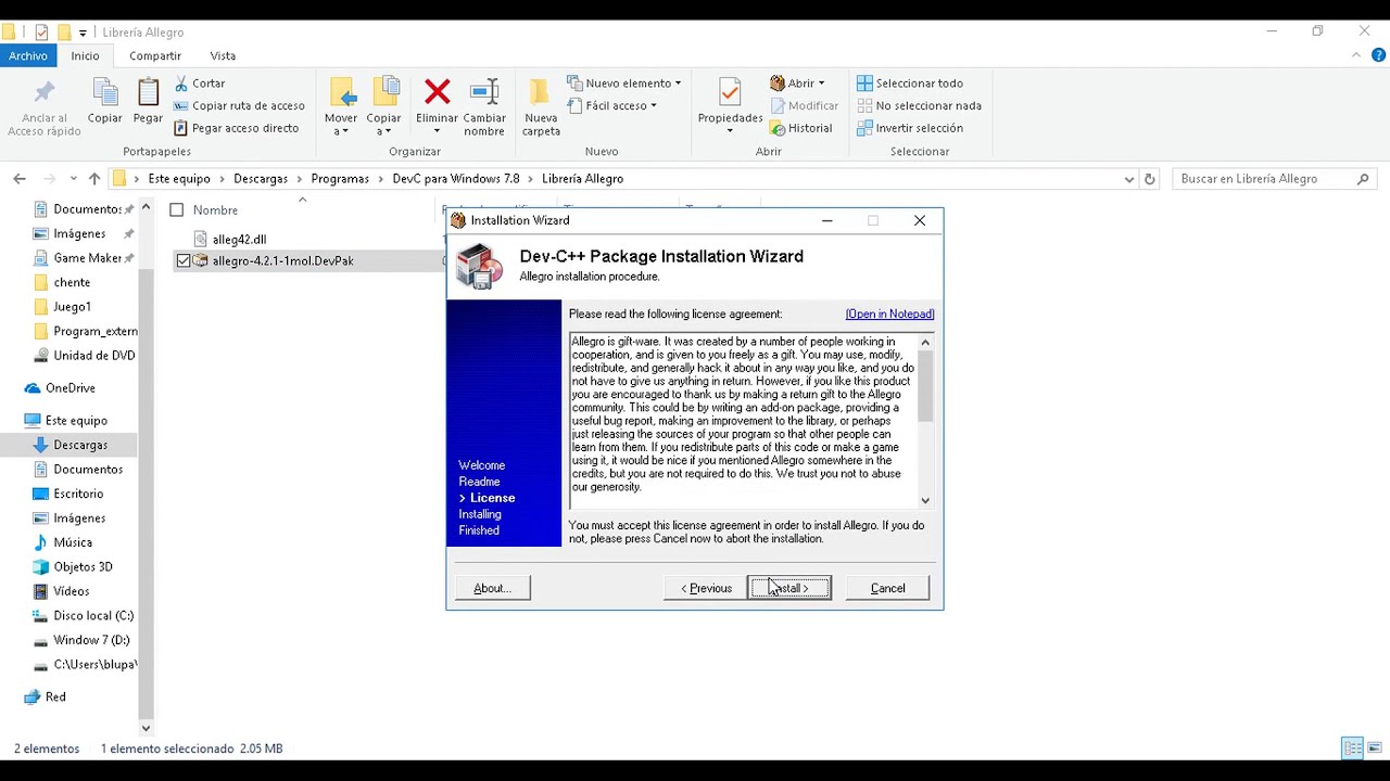 Activar el modo gráfico en c++ con la librería allegro - YouTube