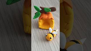 Make a bee and beehive with clay  🐝🍯⚱️🌻