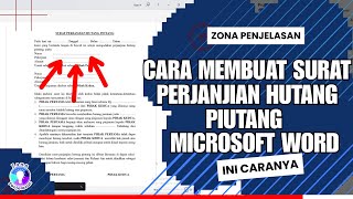 Contoh Surat Perjanjian Hutang Piutang di Word