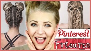 HOW TO do PINTEREST HAIRSTYLES!  Bows & Upside Down Braids