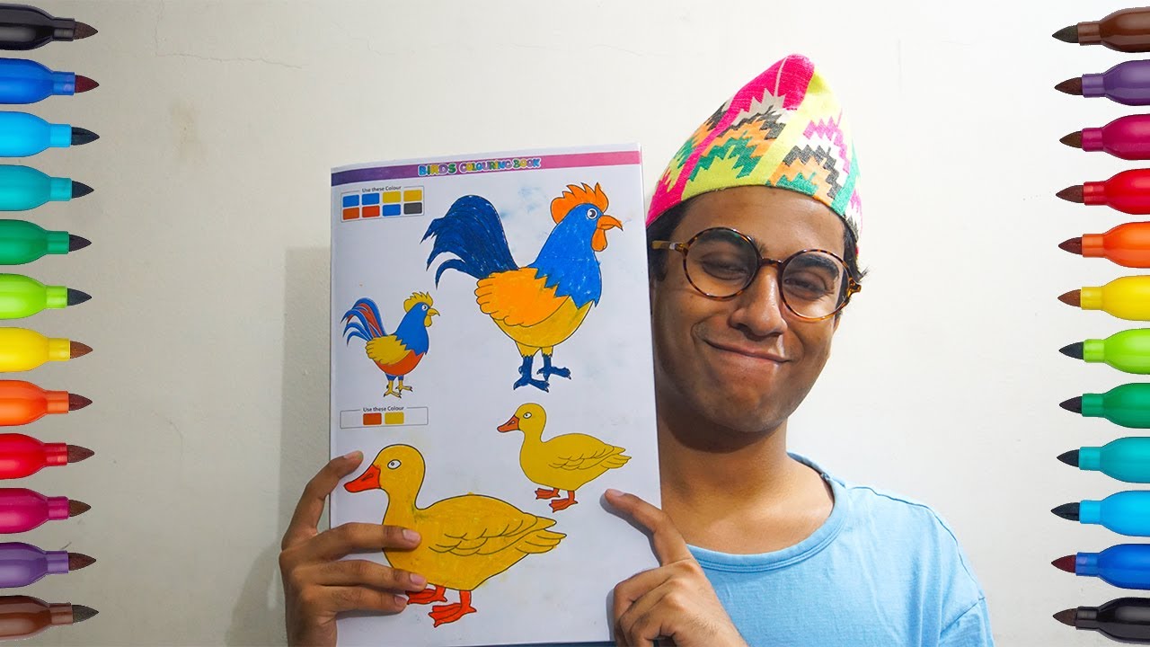 Coloring A Chicken - How To Draw Chicken / Cartoon Coloring Chicken / Super Coloring