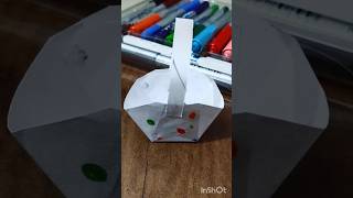 🧺Easy Basket Craft #craft #music #papercraft #song #shorts