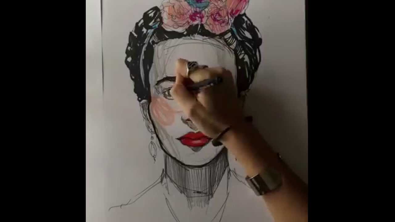 Time-lapse : Frida Kahlo Portrait | Drawing