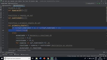 Validador de CPF feito em Python - Comentando o código