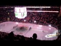 Nashville Predators fans say "thank you" to Leafs fans while Brett Kissel sings O Canada