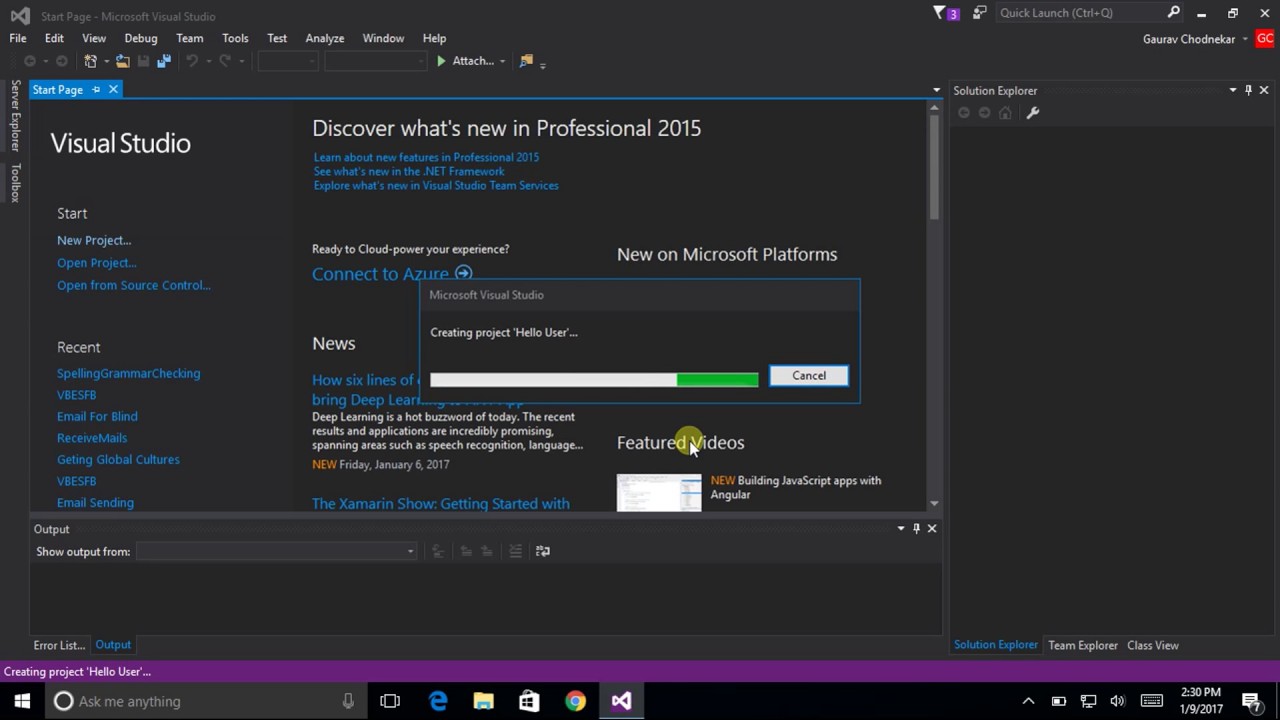 How to create new project in Visual Studio 2015 - YouTube