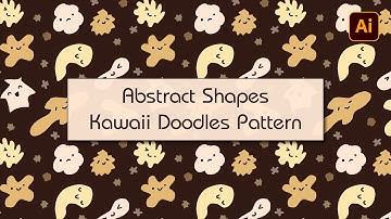 Create an abstract shapes kawaii doodles pattern using Adobe Illustrator