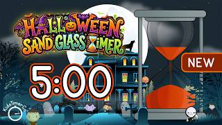 5 Minute Halloween Timer for Kids with Music | Sand Glass 🎃