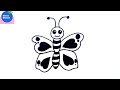 How to Draw Butterfly Easy || Step by Step Drawing || Simple Butterfly Drawing #butterflydrawing