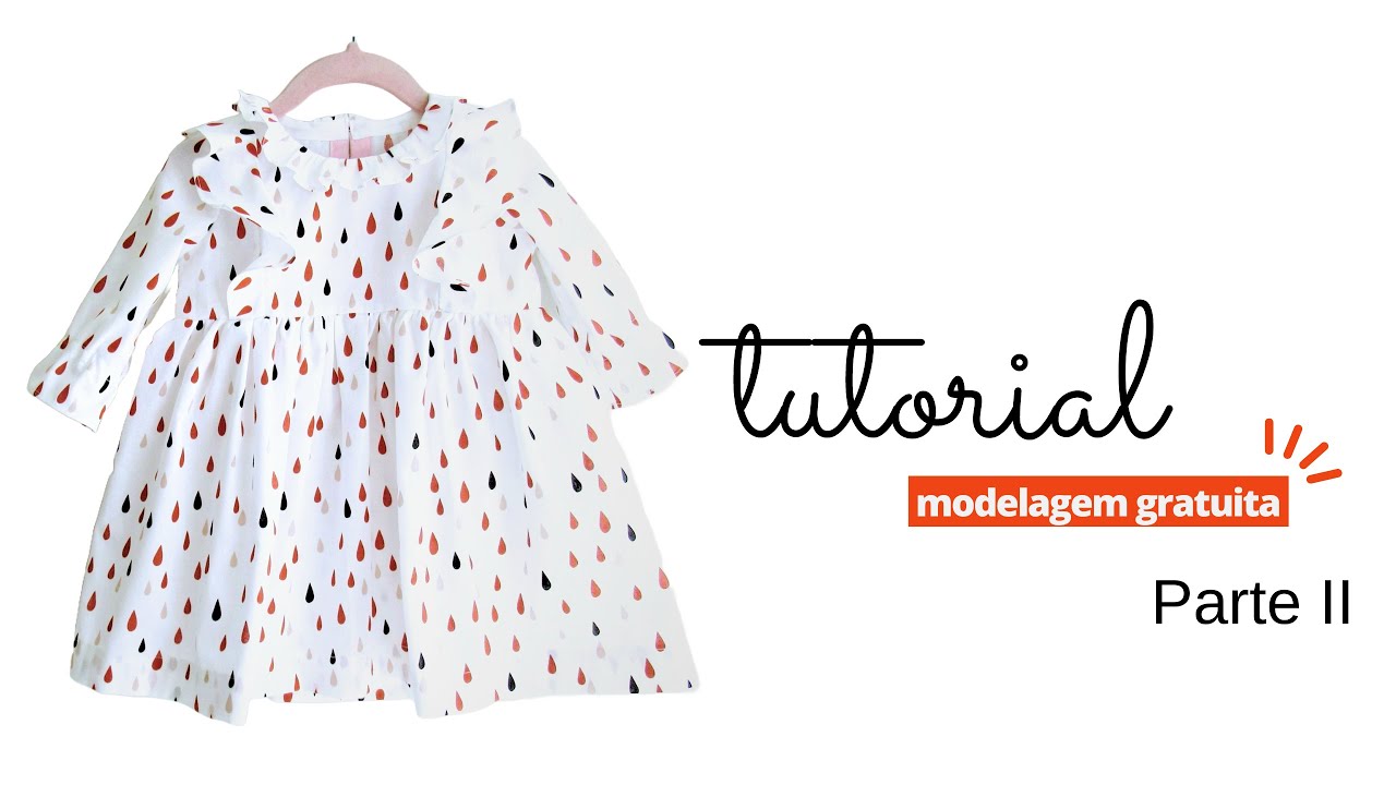 Molde Vestido Infantil Inverno  Manga Longa Grátis (1,2,4,6 e 8 anos) - Parte II