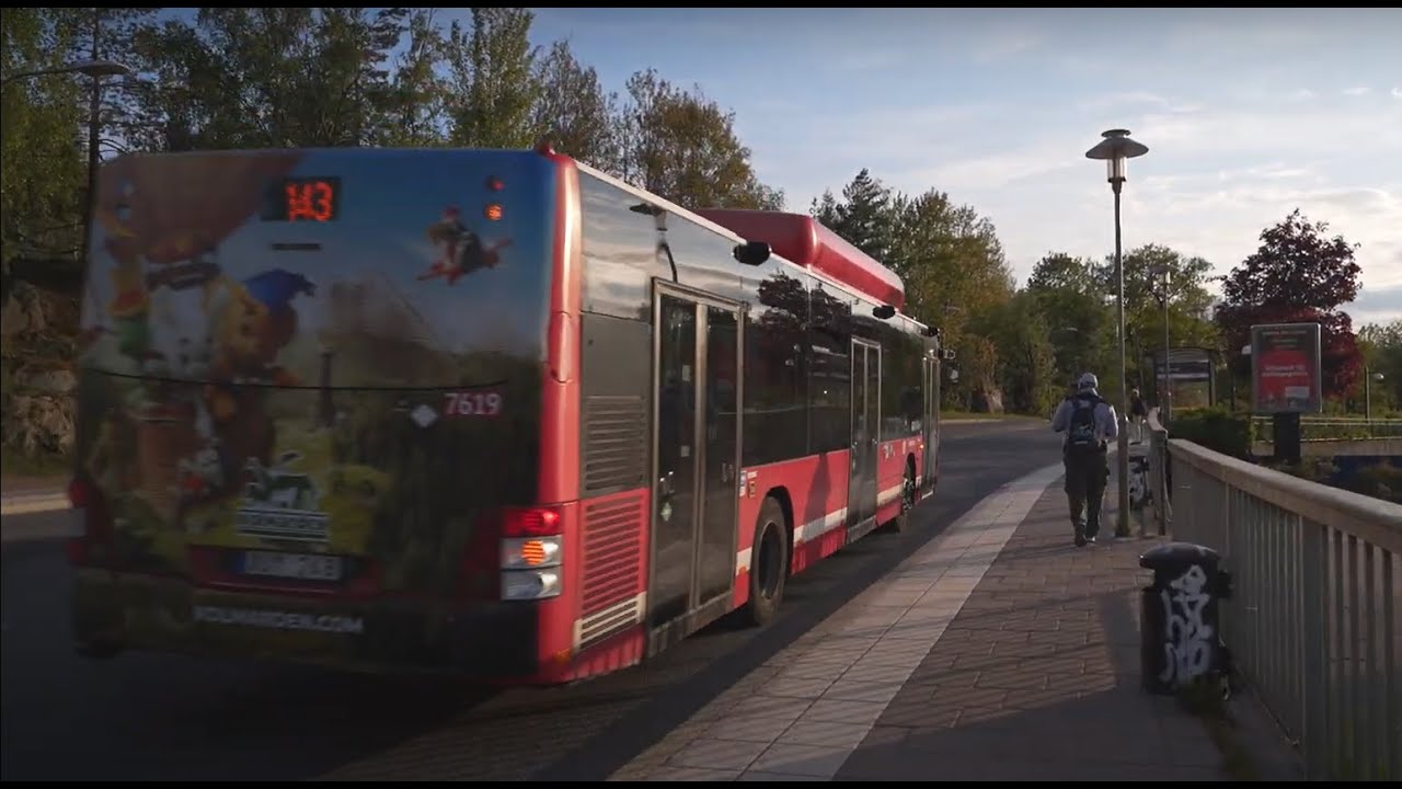 Sweden, Stockholm, bus 143 ride from Rågsved to Älvsjö