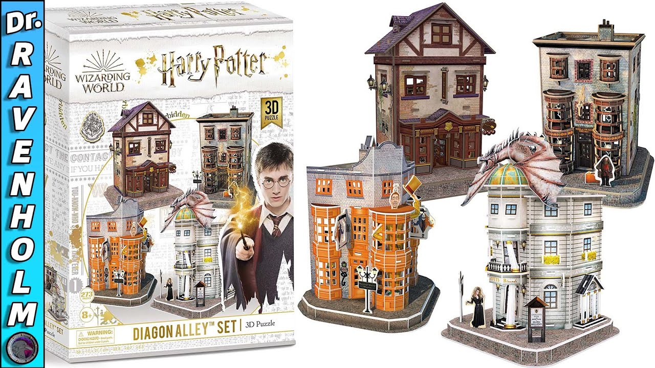 Harry Potter Diagon Alley 4 in 1 3D Puzzle Set 7585 Lets Build