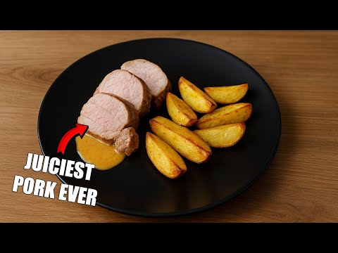 완벽한 돼지 안심 구이와 바삭한 감자 요리