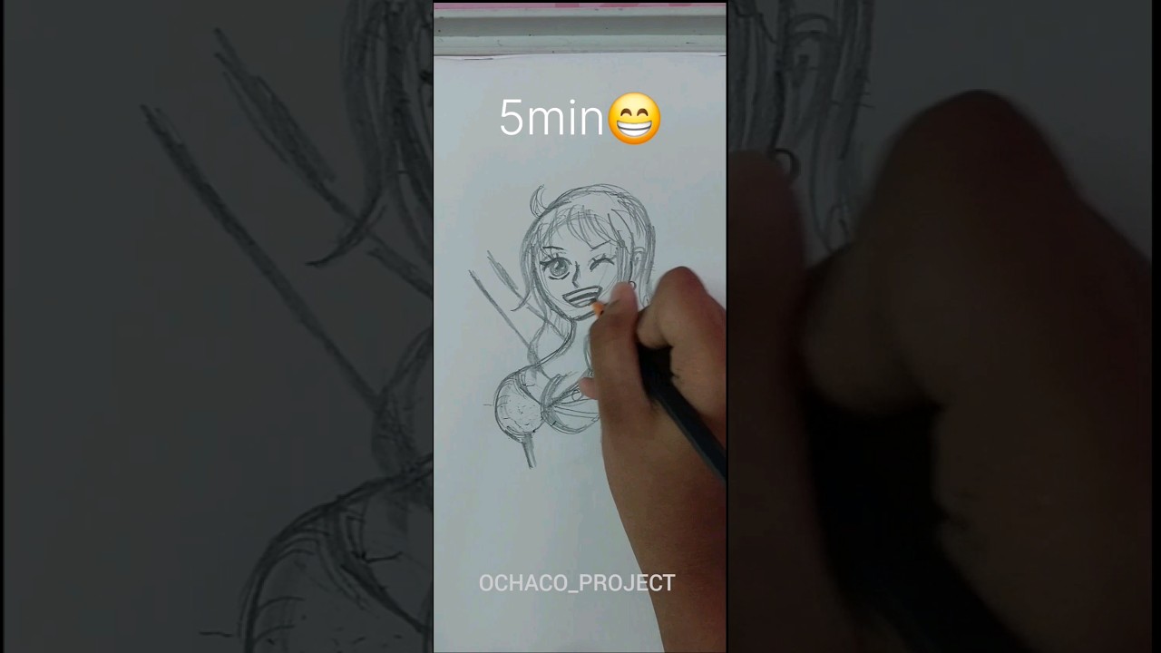 Drawing Nami in 30sec,1,3,5,10min,1hr 