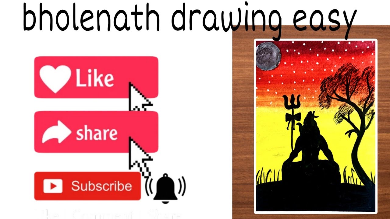 Maha Shivaratri drawing with poster color : tutorial 