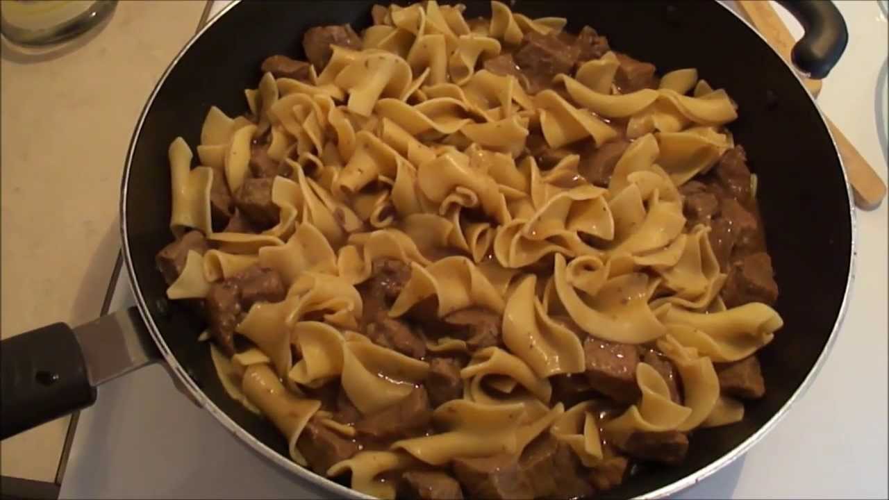 What is a quick recipe with beef tips and noodles?