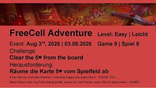 FreeCell Adventure - Easy #9 | Aug 3rd, 2026