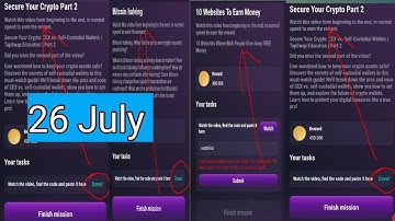 26 July Daily Tapswap code | Secure your crypto part 2 | Bitcoin Halving | 10 Websites To Earn Money