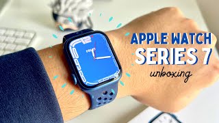 Apple Watch Series 7 Aesthetic Unboxing & Setup | Aluminium Blue 41mm