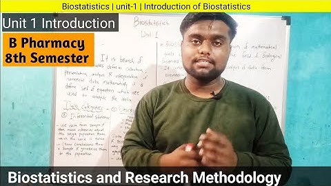 Biostatistics Introduction Unit-1 L-1| Biostatistics | 8th Semester B Pharmacy @PharmacyConcepts