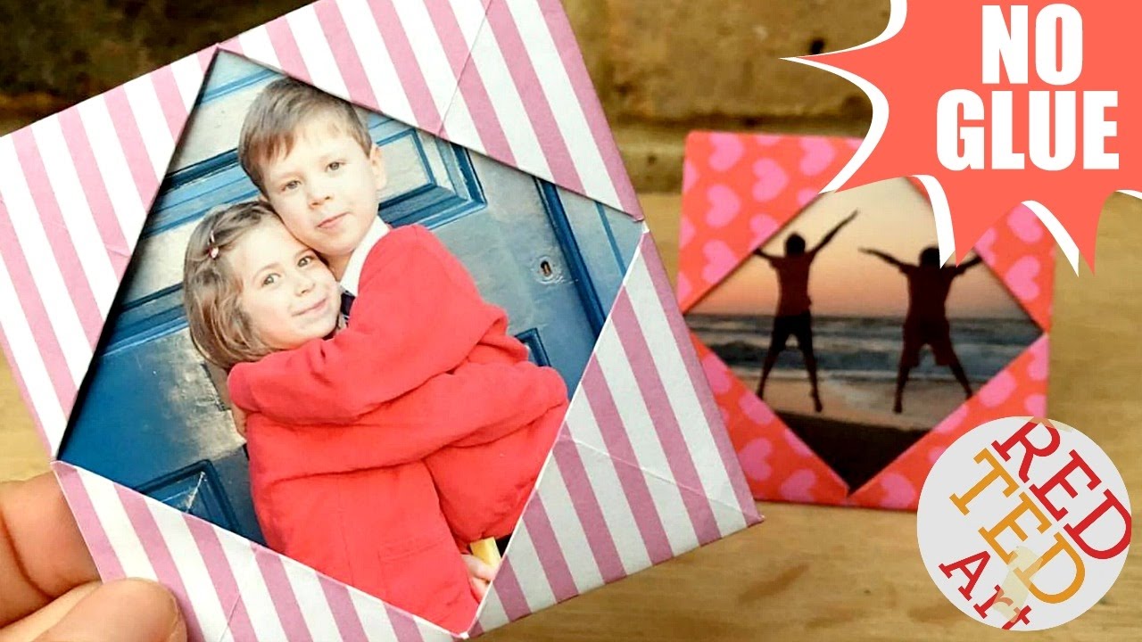 Paper Card Frame Easy Paper Photo Frame - NO GLUE - Inexpensive Room Decor DIY - Card ...