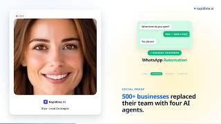 Rapidline AI — Stop Losing Leads. Voice + WhatsApp + Chatbot + Workflow ($999/mo)