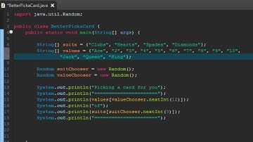 Beginner Java Tutorial - Random Number Generator - Part 8 (Pick a Card Program)