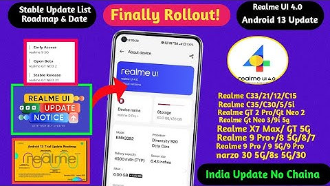 Finally! Realme UI 4.0 Android 13 Stable Update Rollout//Realme UI 4.0 Stable & New Features