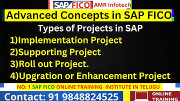 Types of projects in SAP -Implementation Project -Supporting Project - Roll out Project -Enhancement