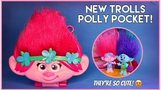 2023 Polly Pocket | Princess Poppy & Branch Trolls Compact Playset | New Polly Pocket