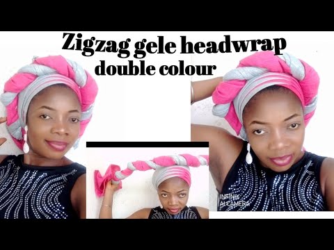 How to tie zigzag double colour gele headwrap
