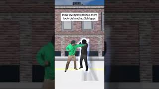 How everyone thinks they look defending Schlepp: