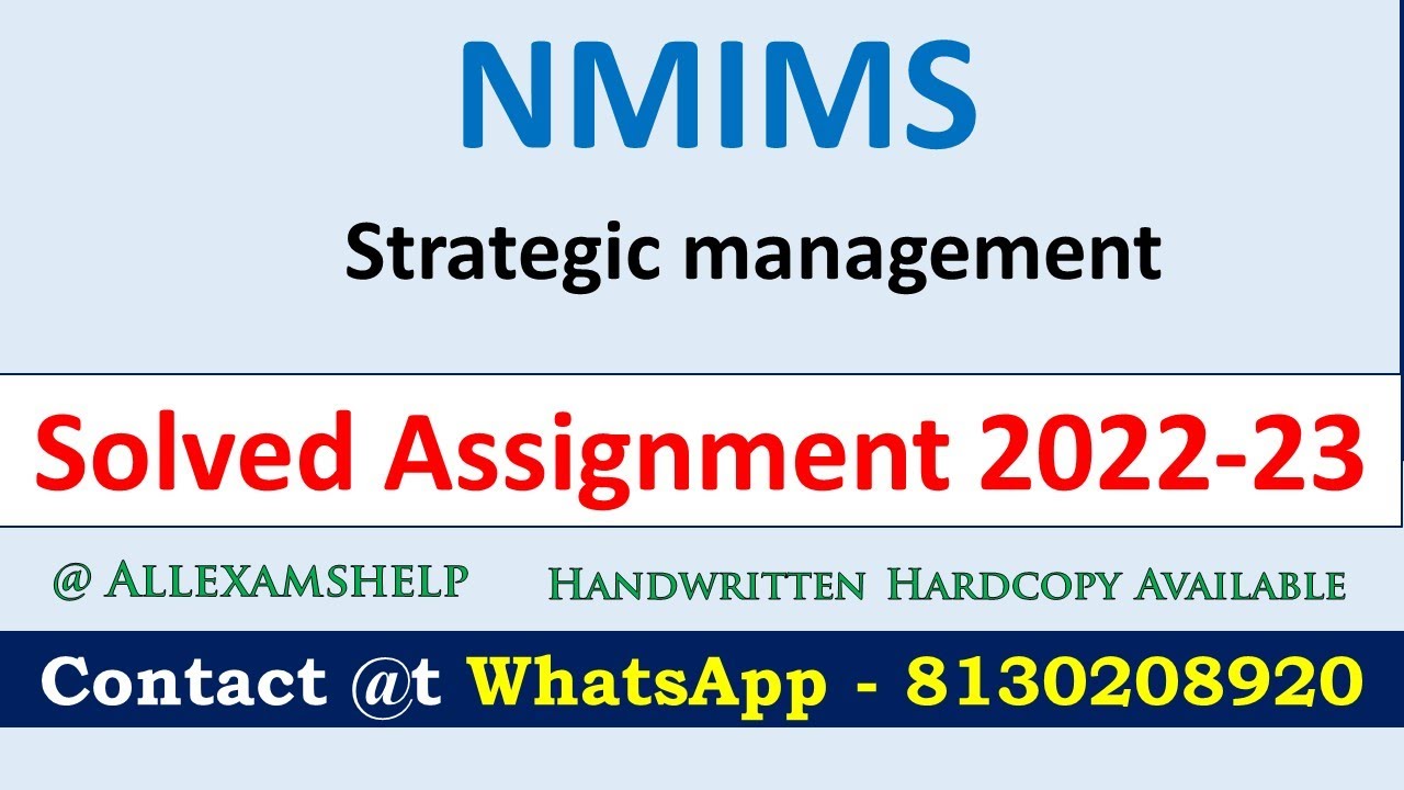 strategic management assignment nmims